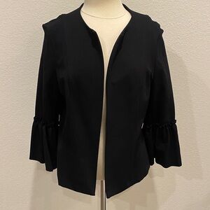 NWT Worthington Black Ruffle Sleeve Blazer Sz Large